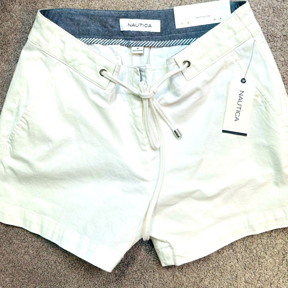 New w Tags Nautica Drawstring-Front Solid Stretch
Shorts - 4" Inseam
